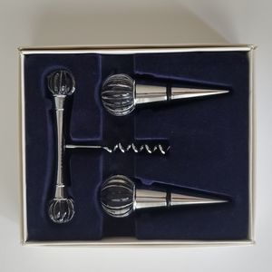 Royal Limited Vintage Crystal Corkscrew Wine Opener with 2 Wine Stoppers Box Set